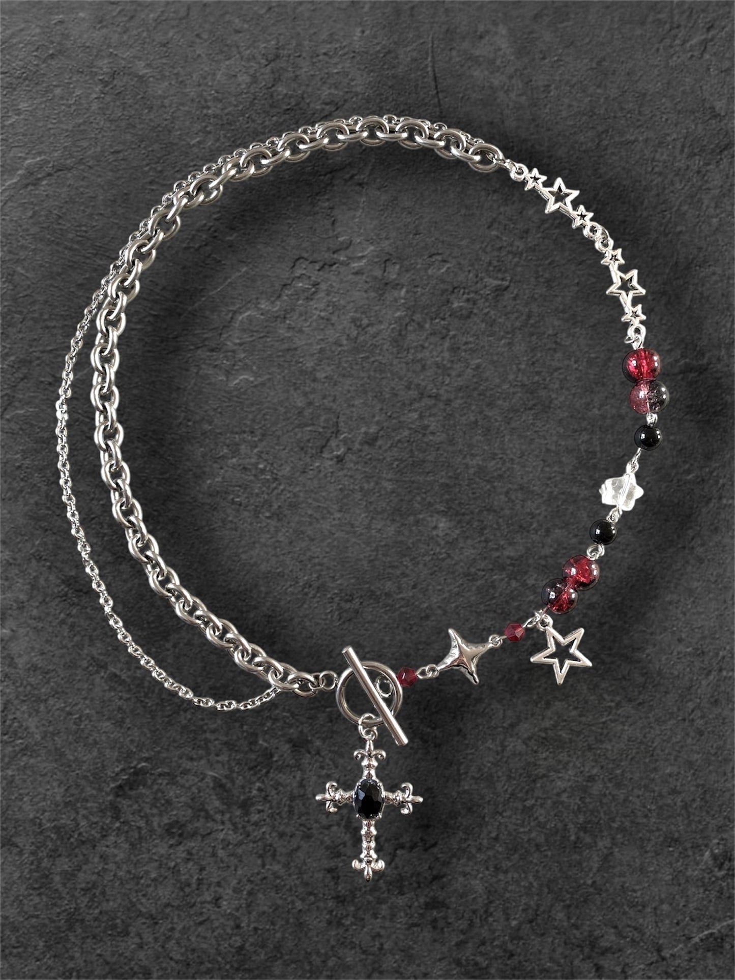 Glitch Cross Necklace