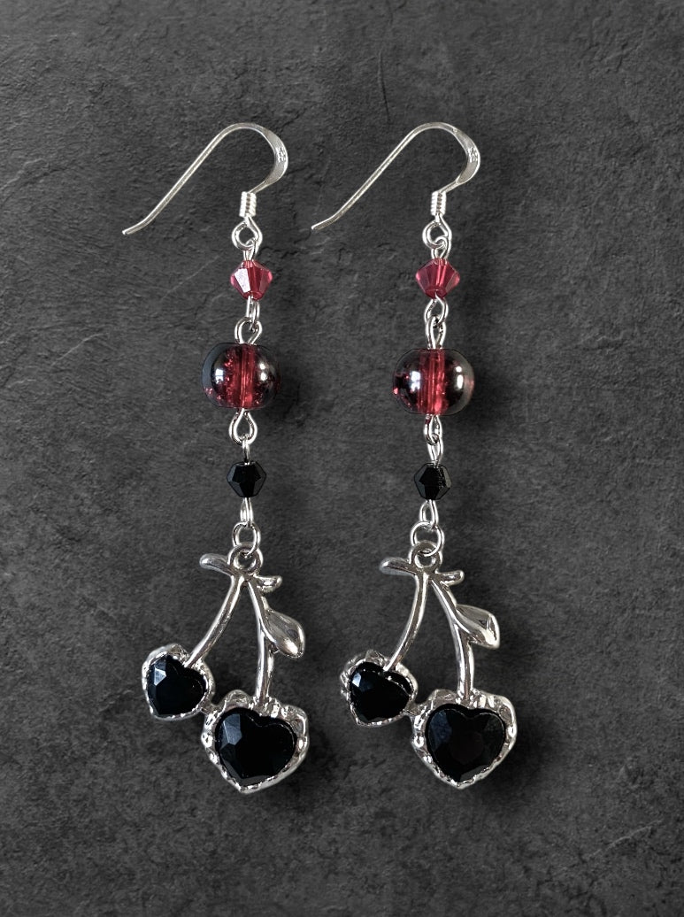 Cherry Heart Earrings