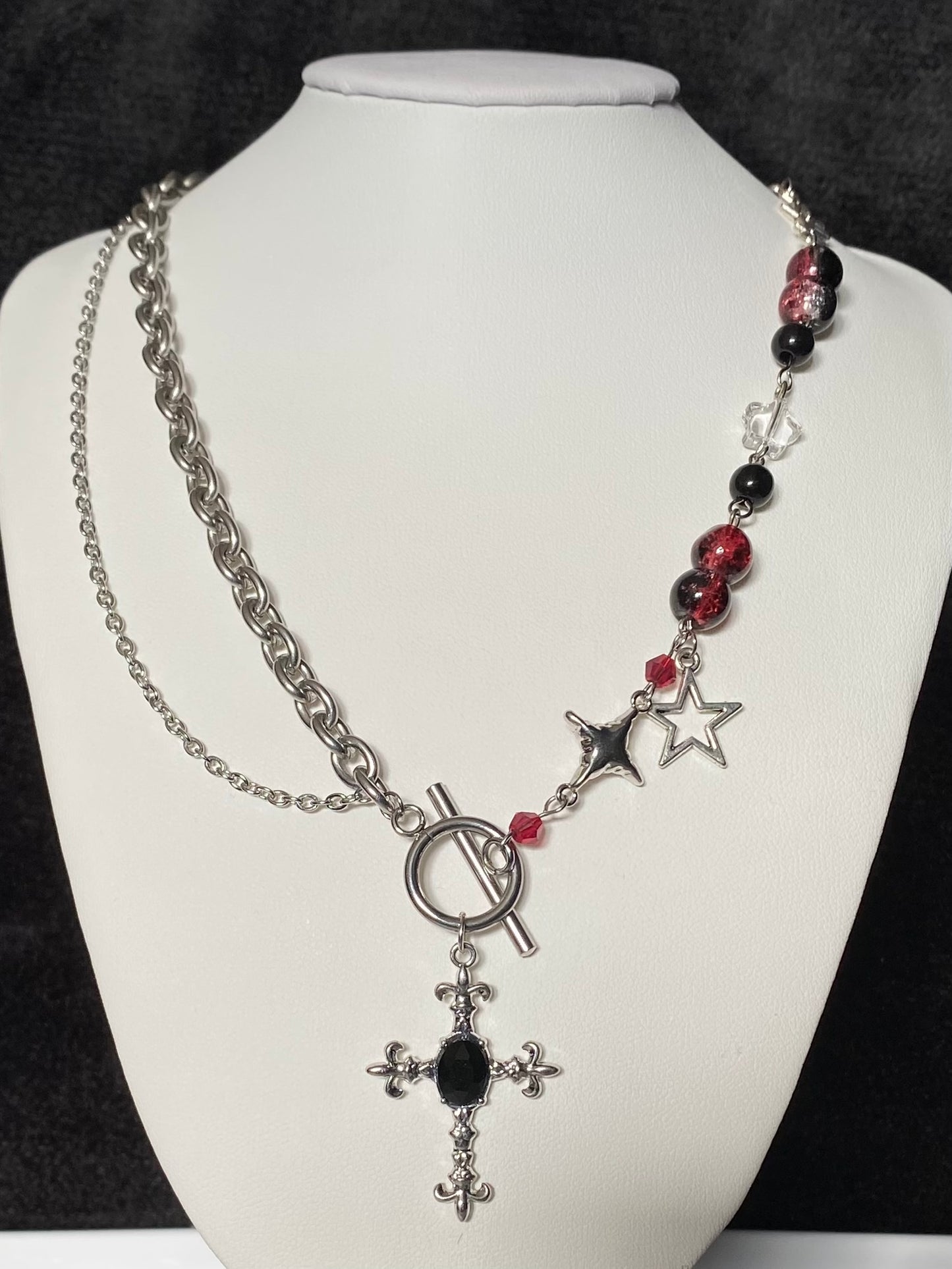 Glitch Cross Necklace