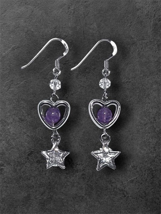 Lilac Star Earrings
